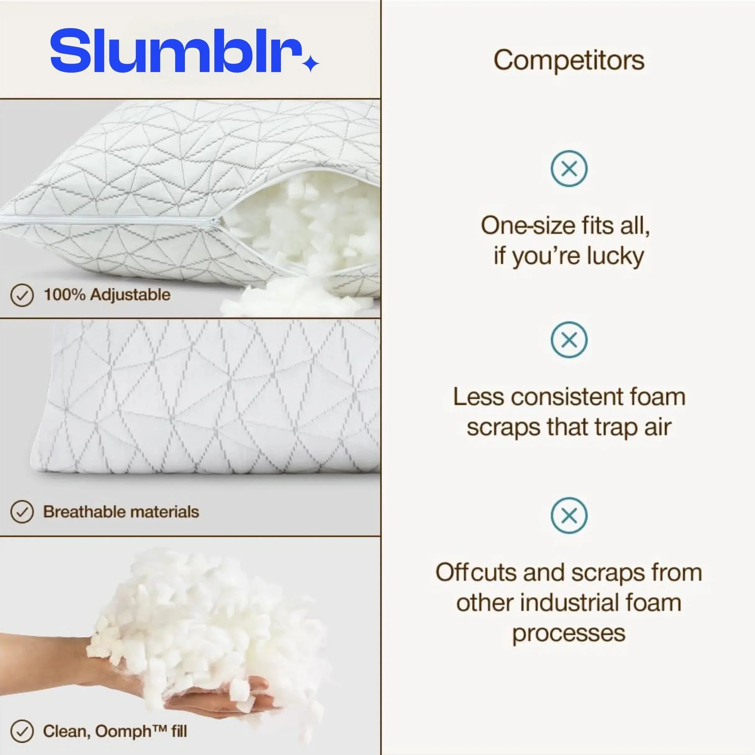 Adjustable Shredded Memory Foam Pillow