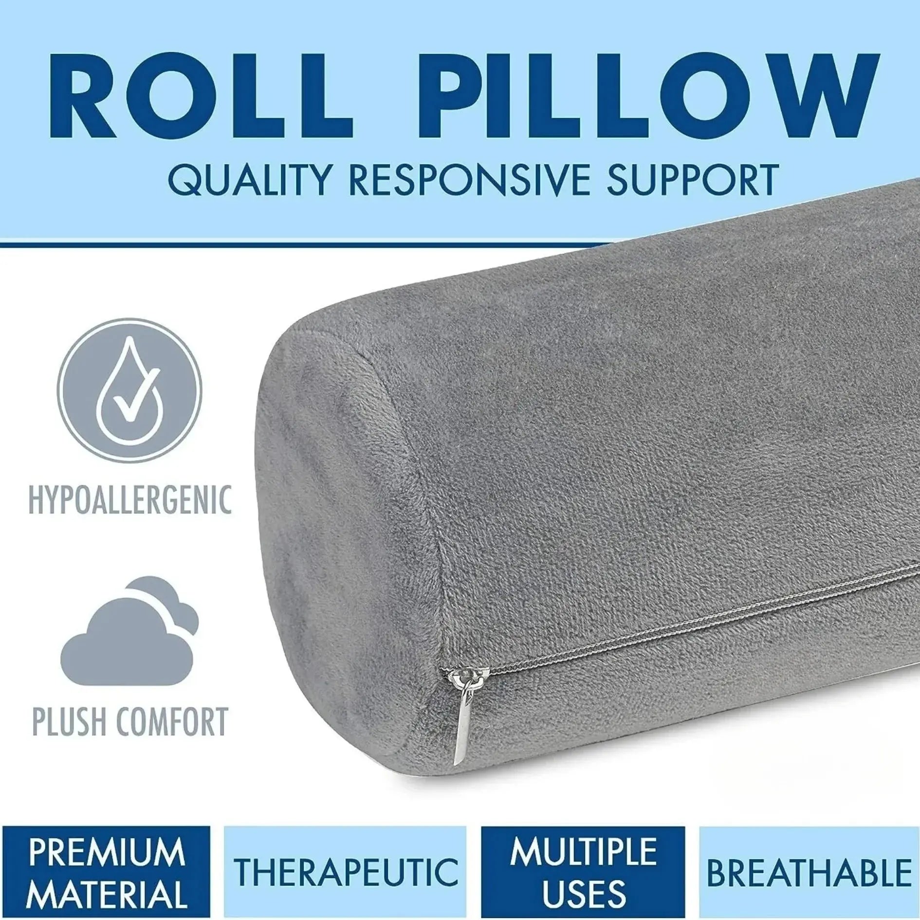 Bolster Neck Roll Pillow Set