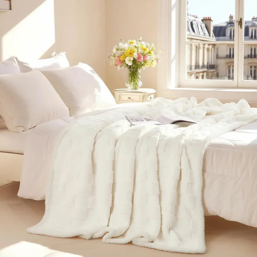 Sherpa Flannel Blanket for Bed