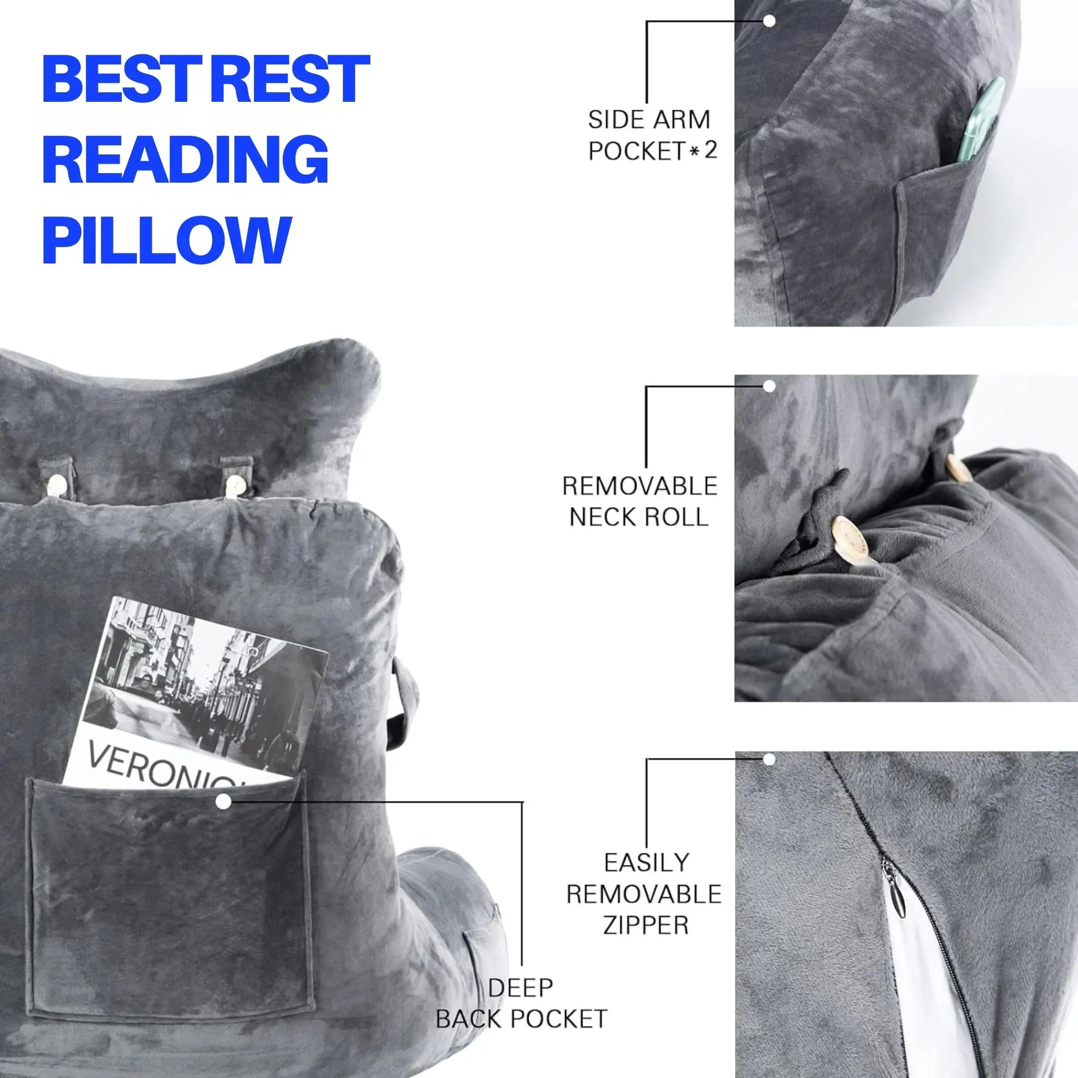 Oversized Bed Pillow for Reading