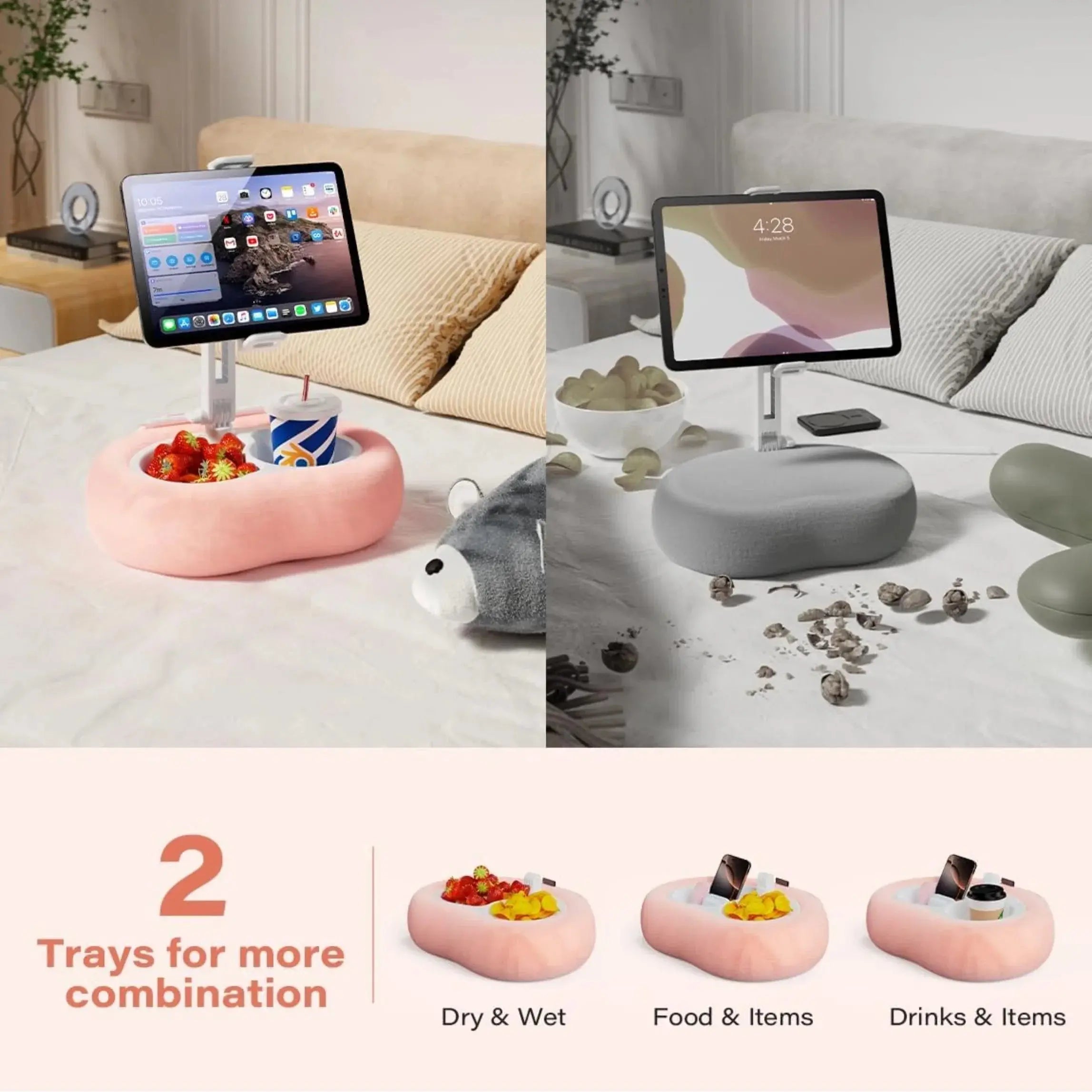 Dual Tray Tablet Bed Pillow