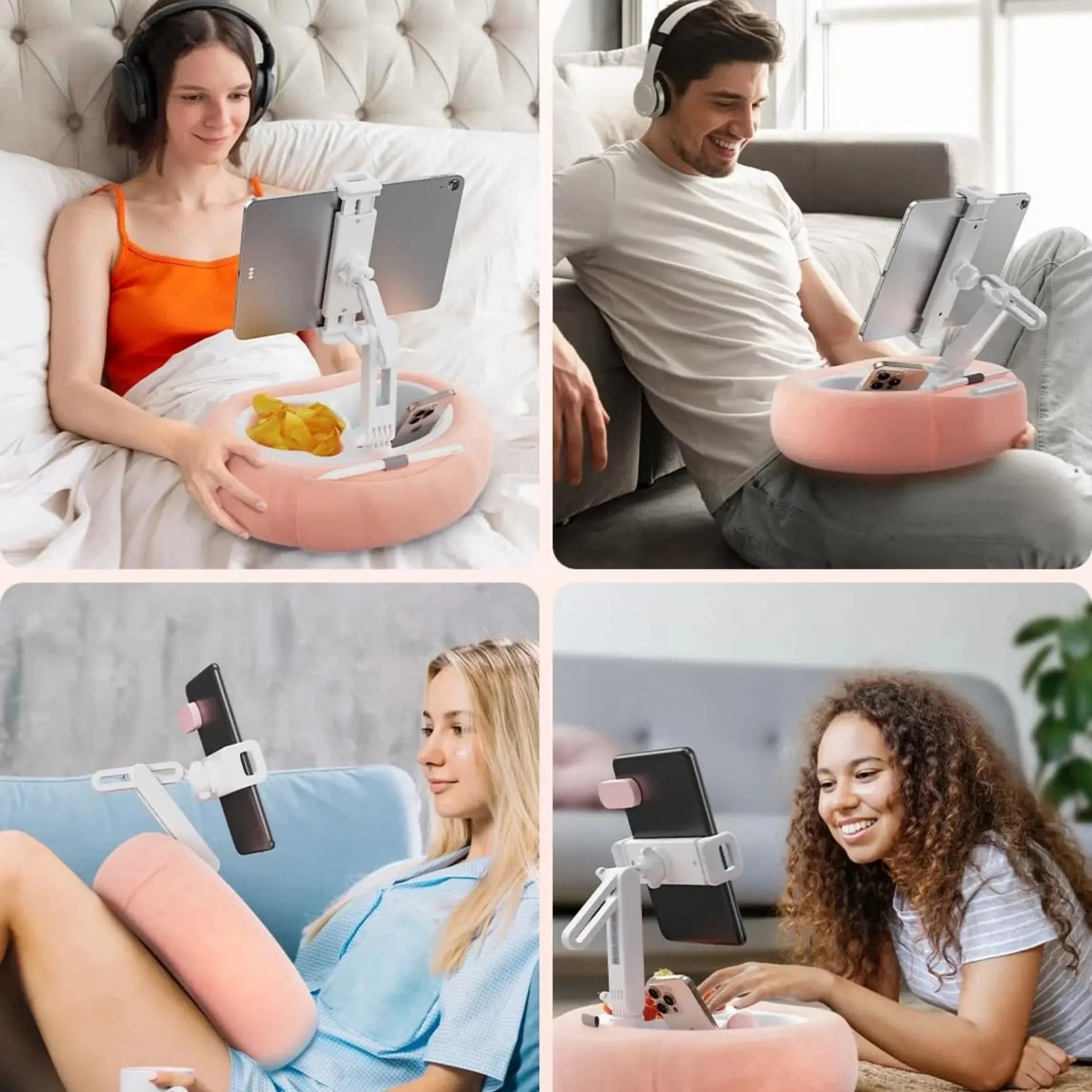 Dual Tray Tablet Bed Pillow