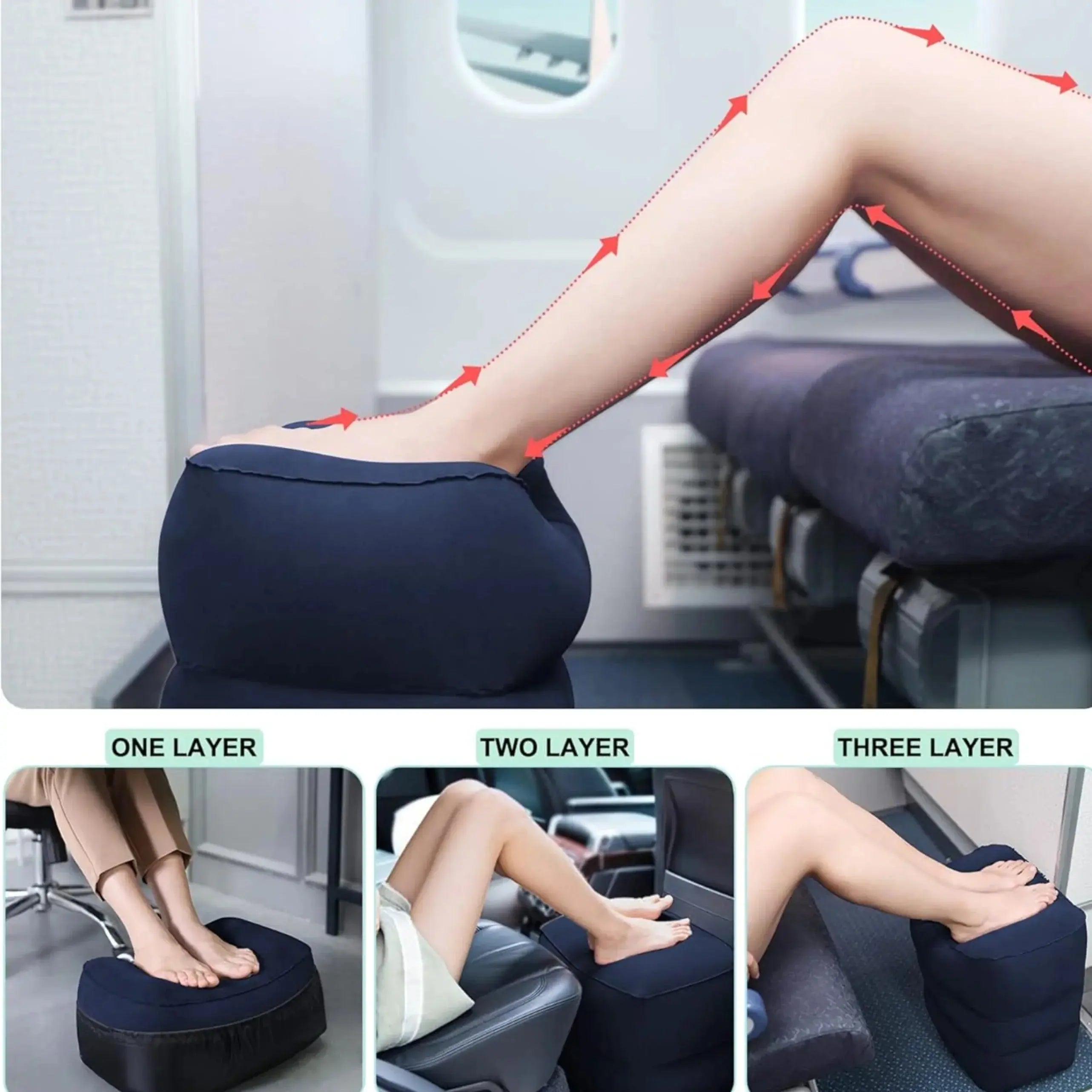 Inflatable Travel Foot Rest Pillow