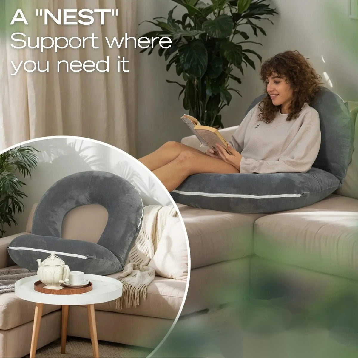 Foldable Bed Pillow for Reading