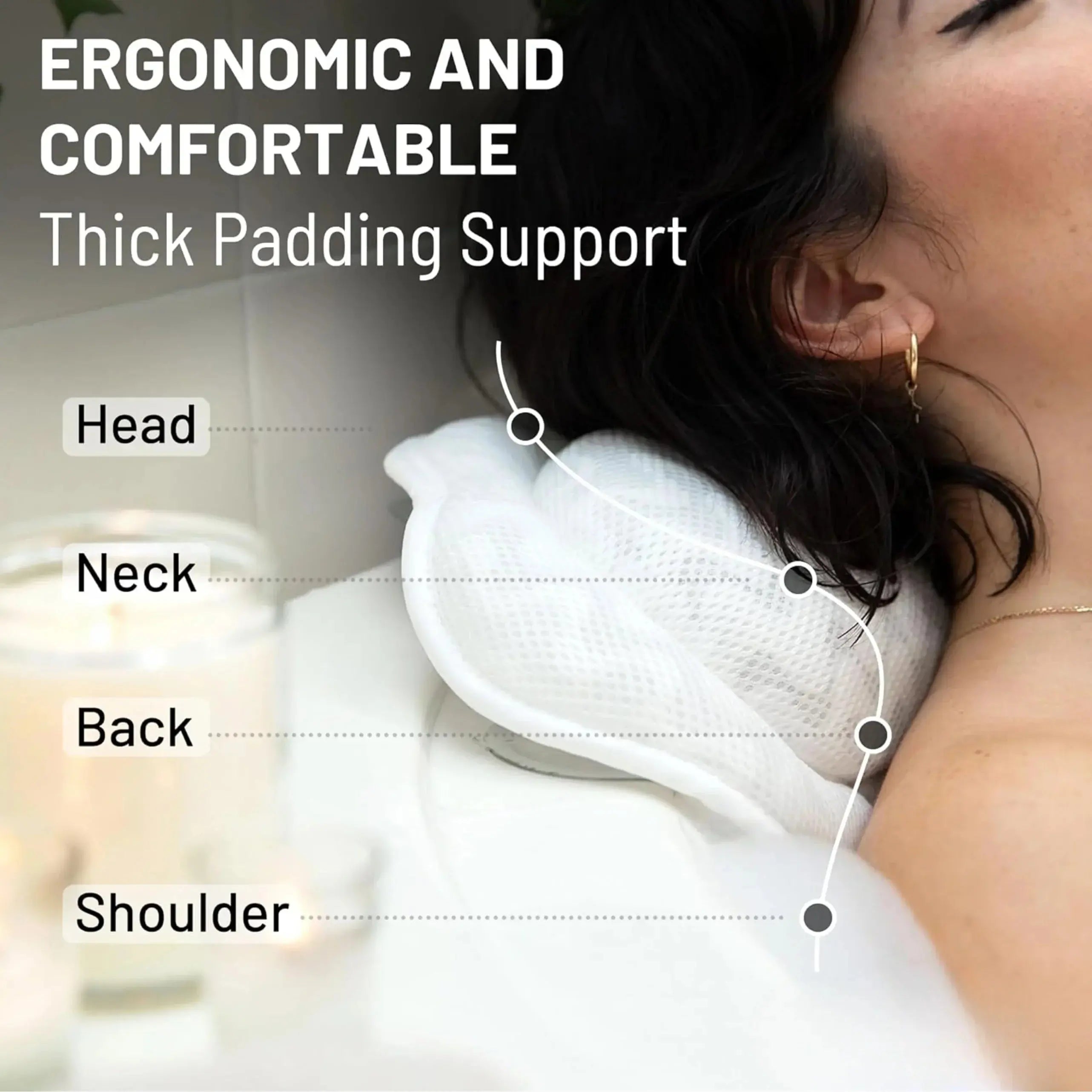 Ergonomic Air Mesh Bath Pillow