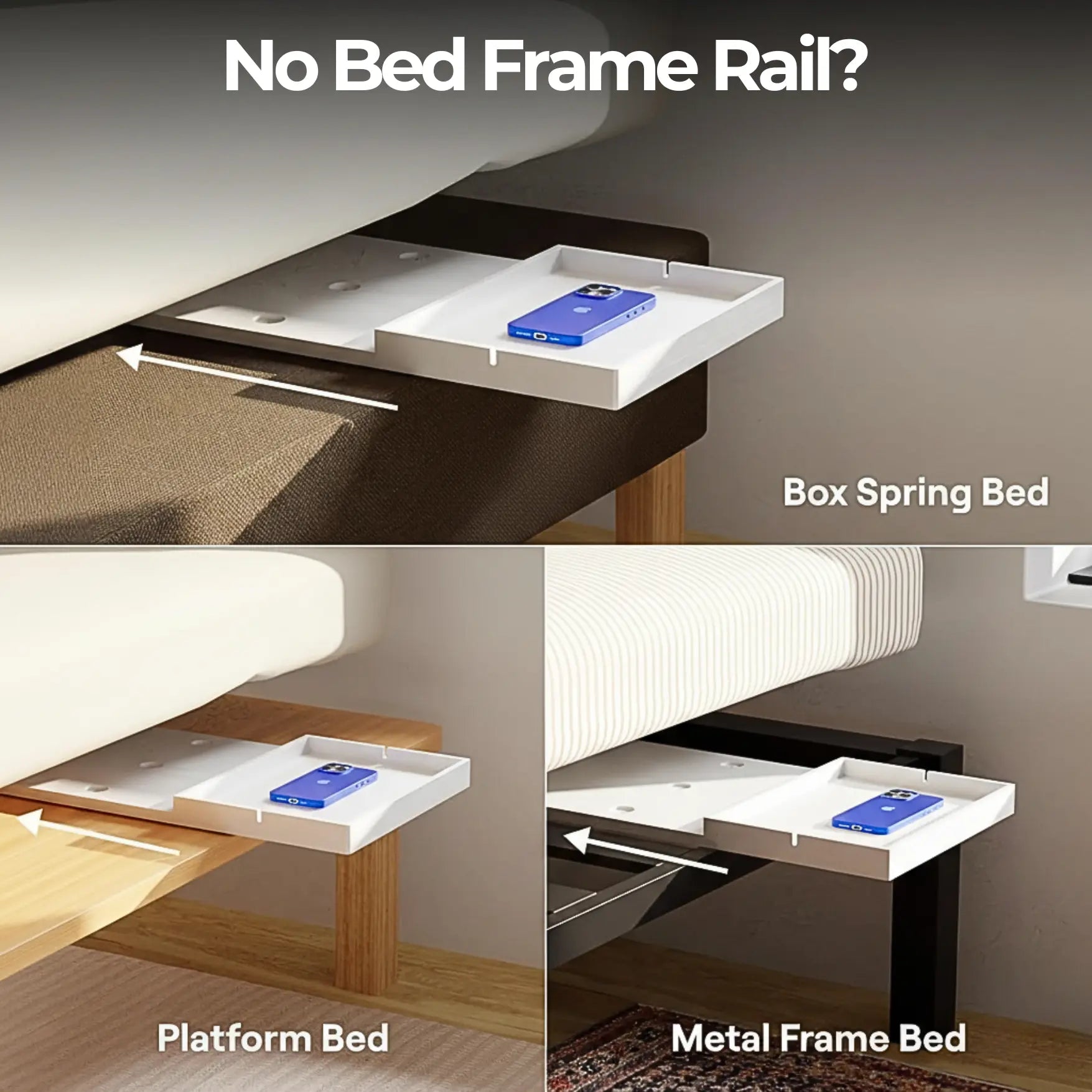 Clip On Dorm Bedside Shelf