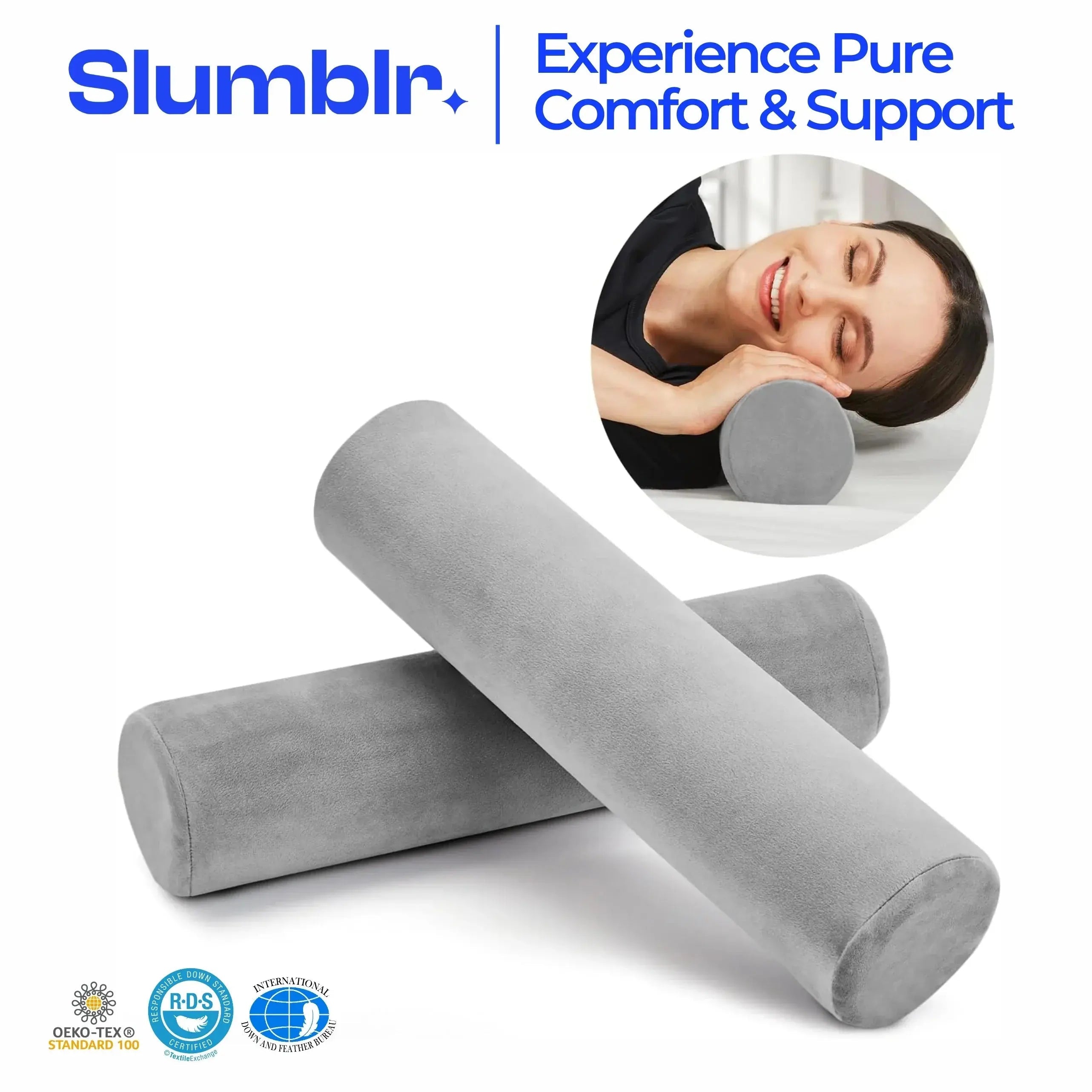 Bolster Neck Roll Pillow Set