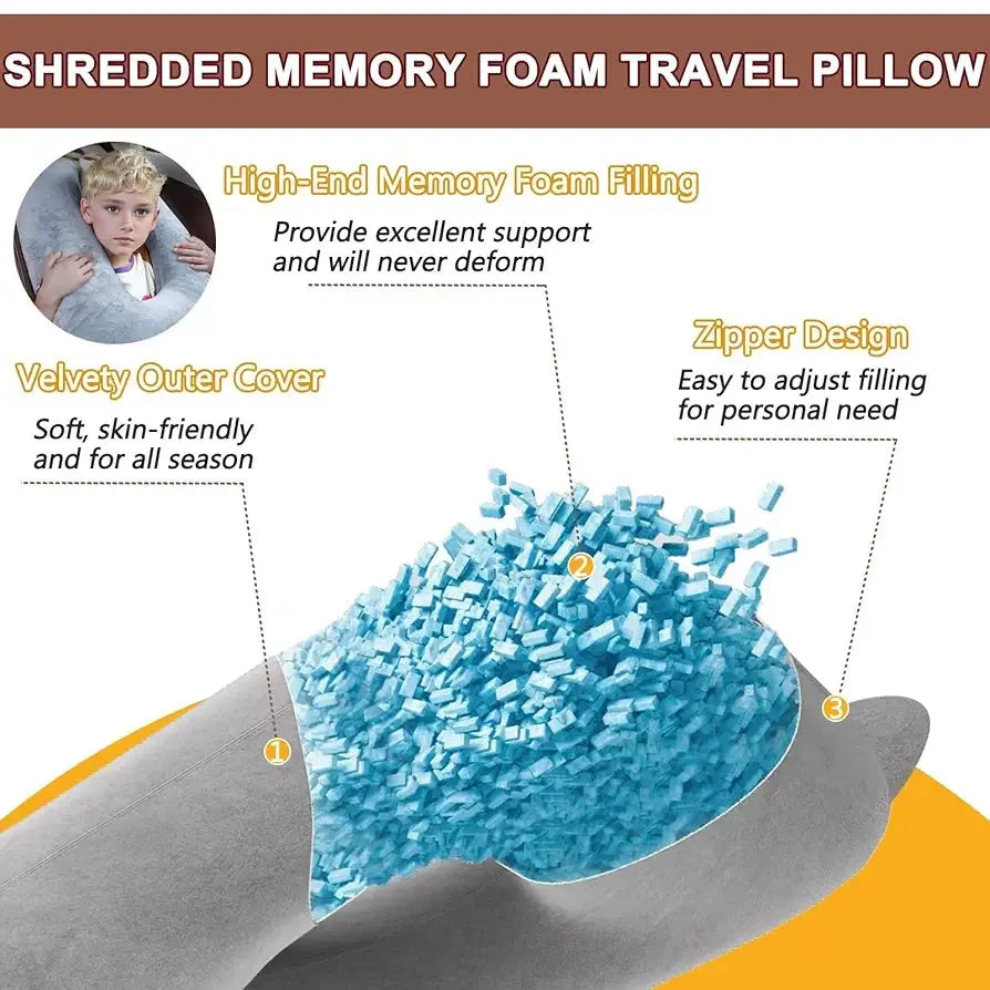 Compact Memory Foam Travel Pillow