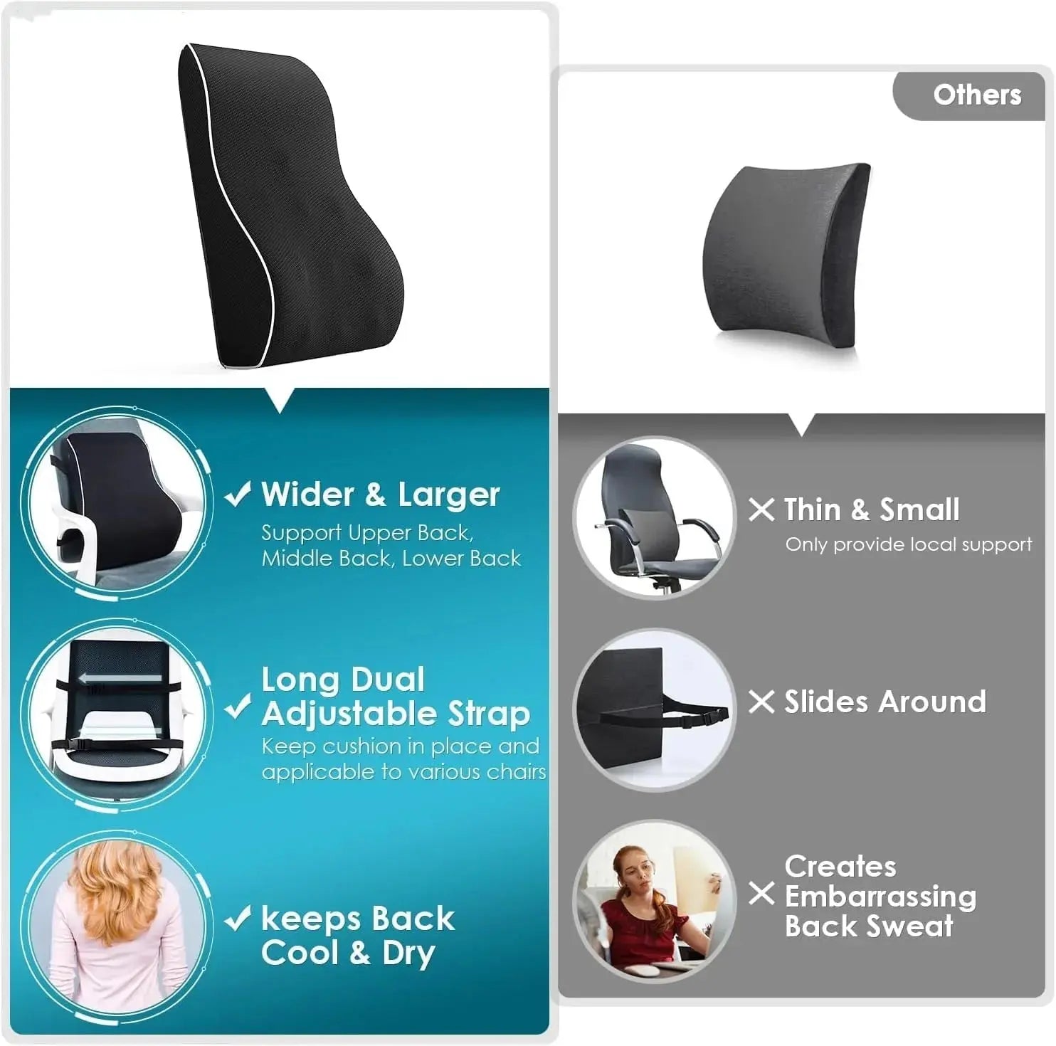 Adjustable Strap Lumbar Support Pillow