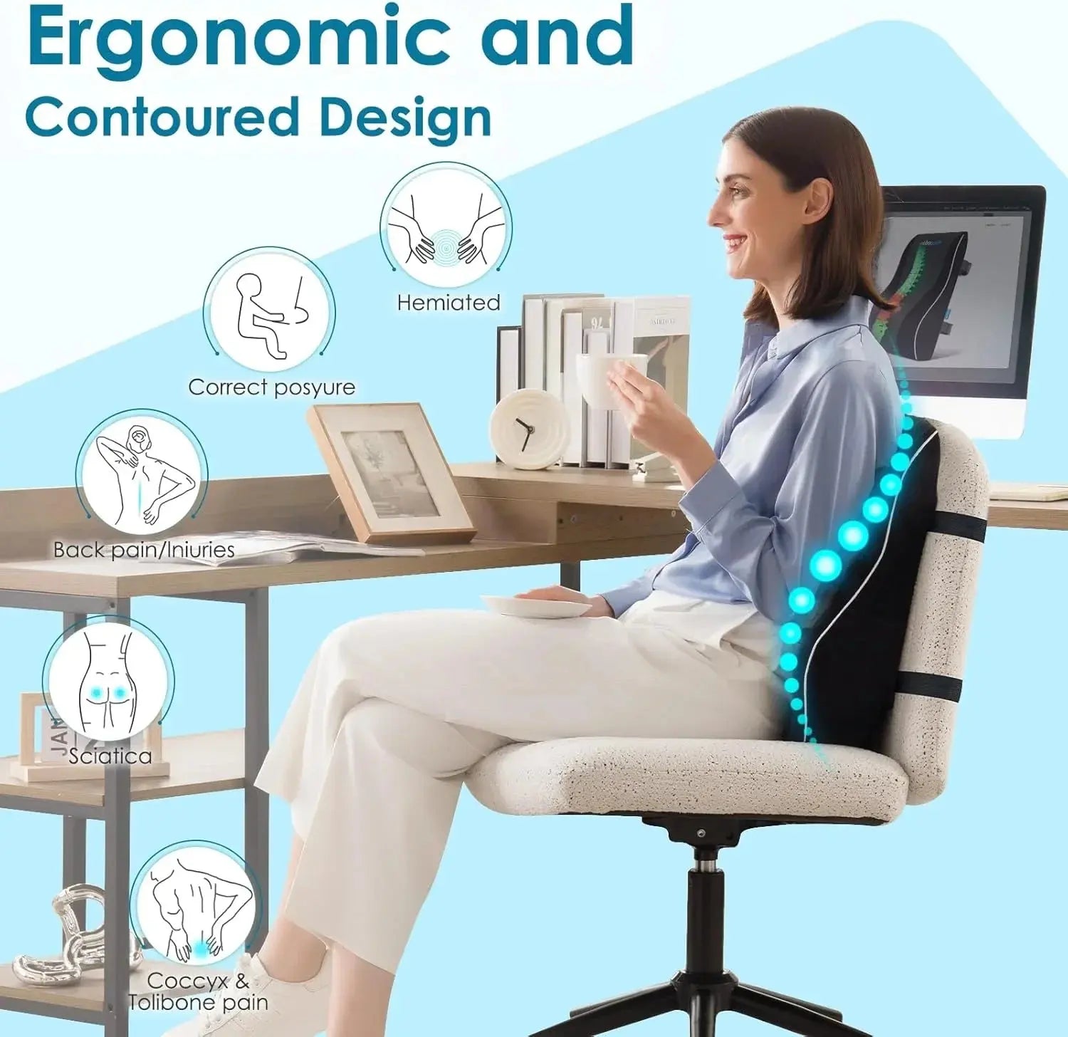 Adjustable Strap Lumbar Support Pillow