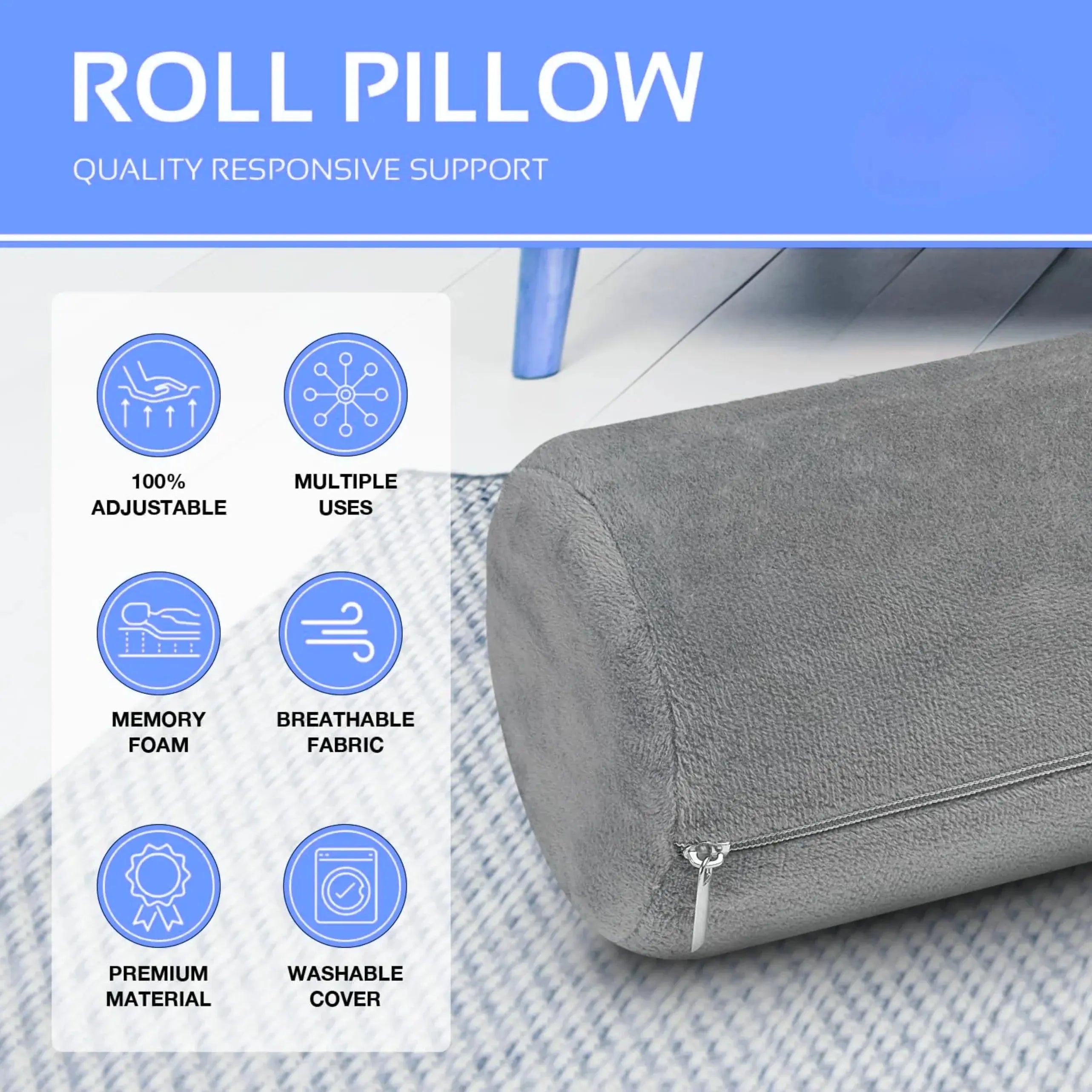 Bolster Neck Roll Pillow Set
