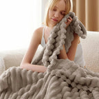 Plaid Faux Fur Blanket