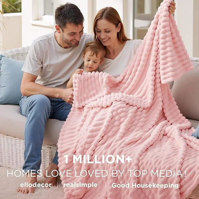 Plaid Faux Fur Blanket