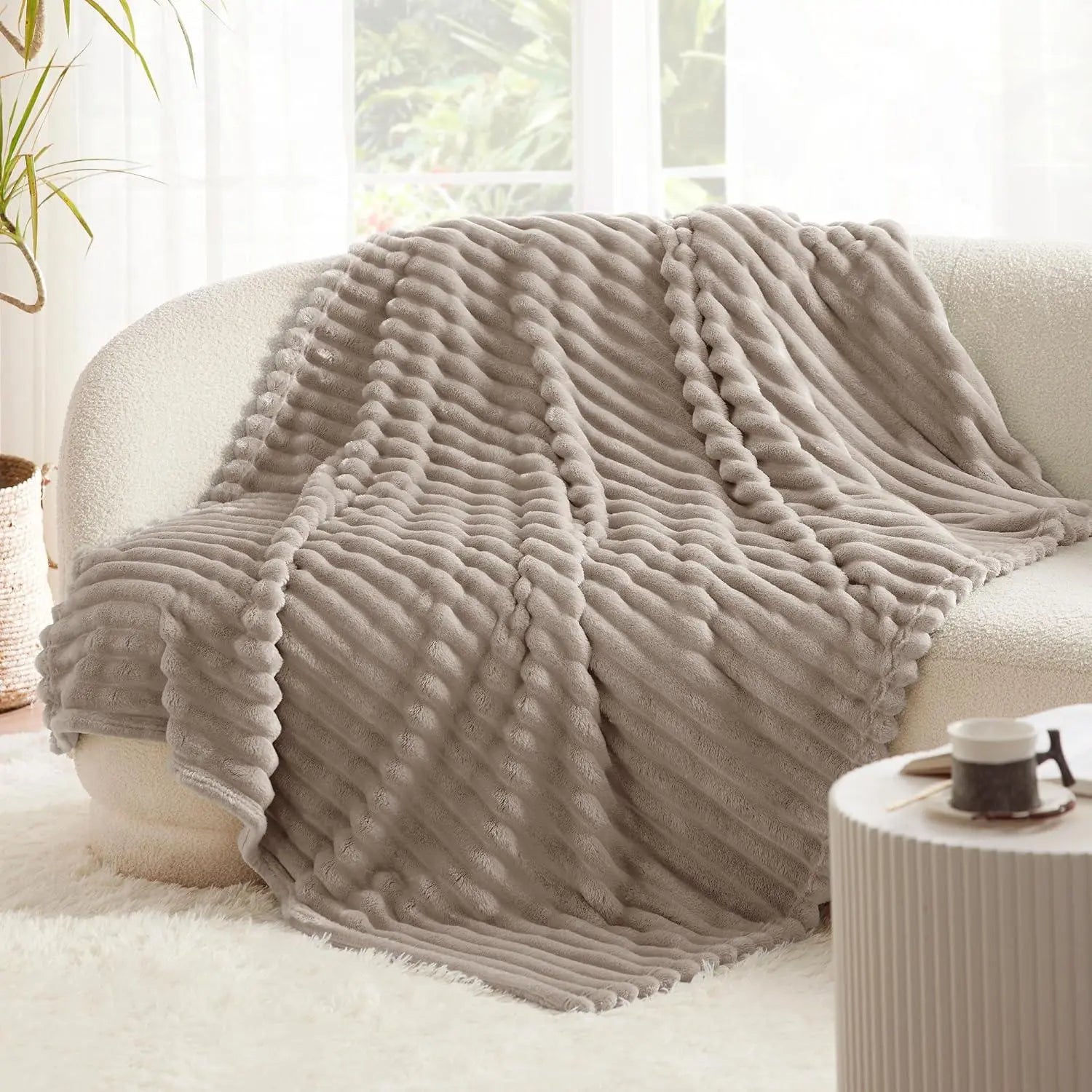 Plaid Faux Fur Blanket