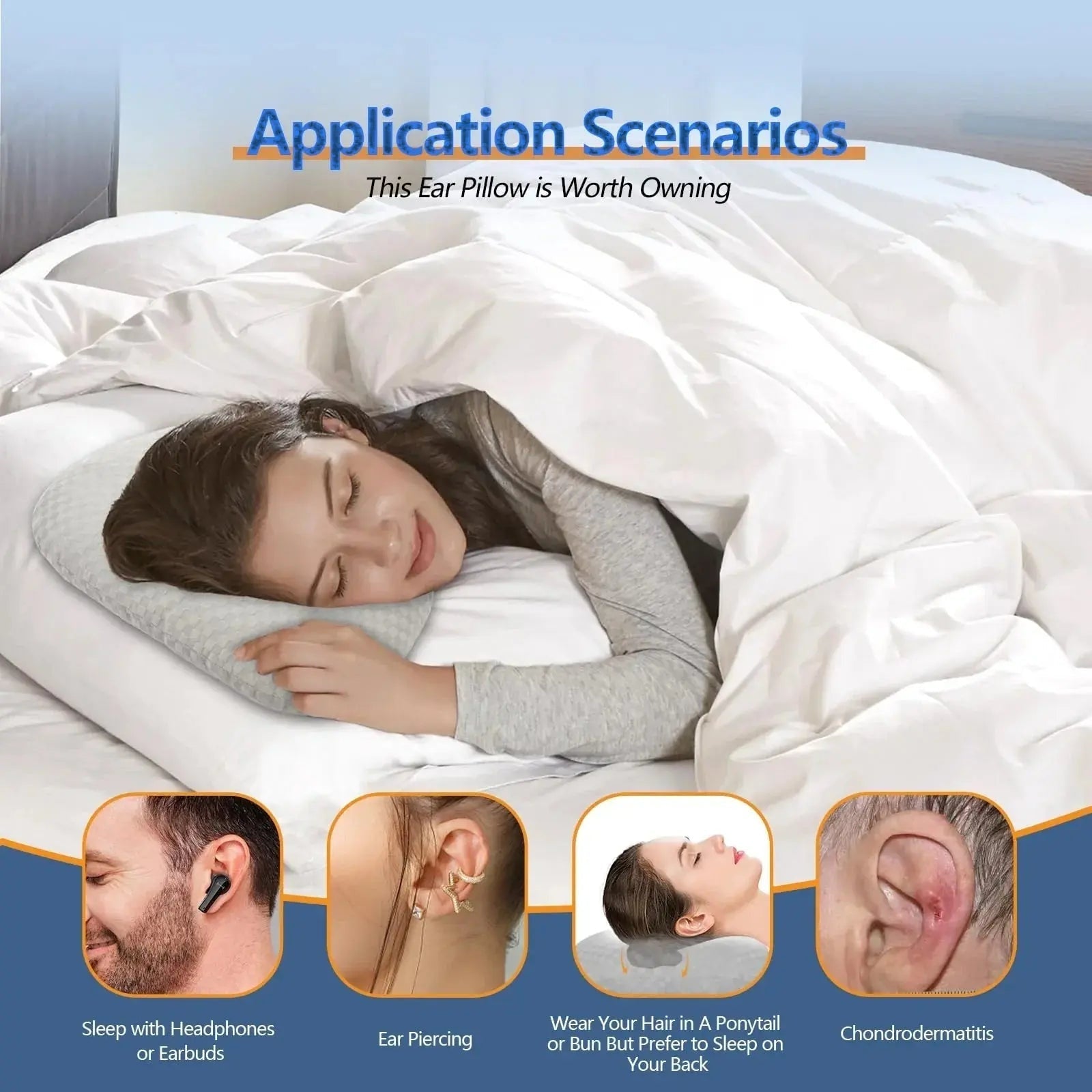Adjustable Ear Support Bed Pillow