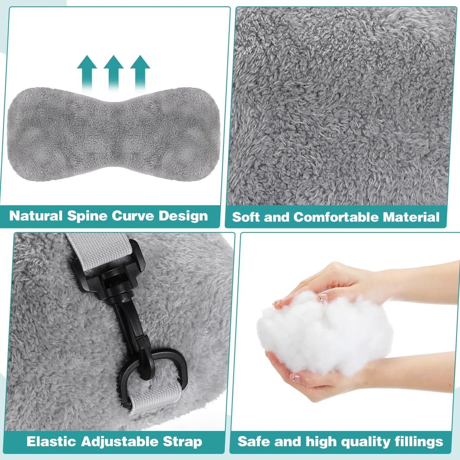 Sherpa Fleece Headrest Bed Pillow