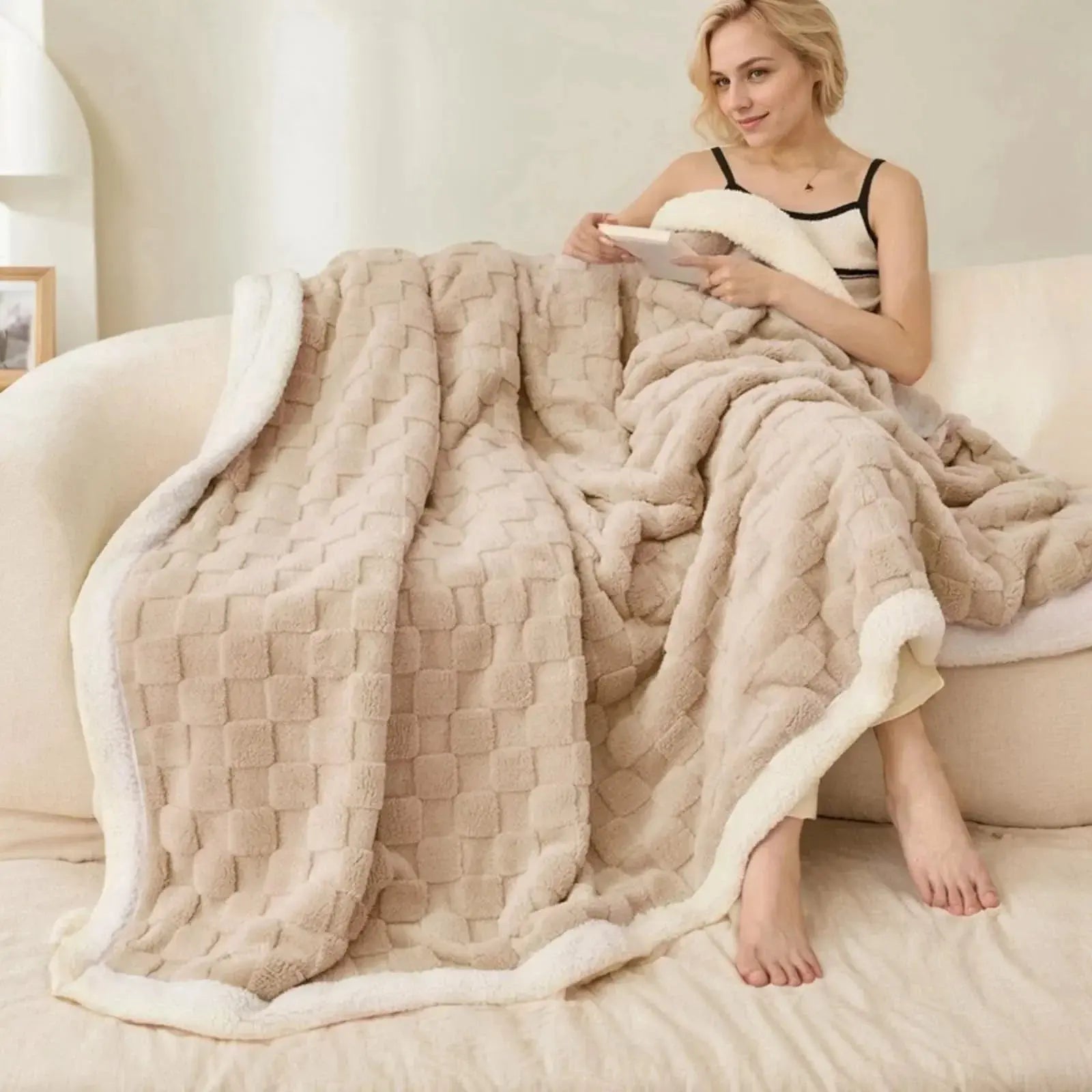 Sherpa Flannel Blanket for Bed