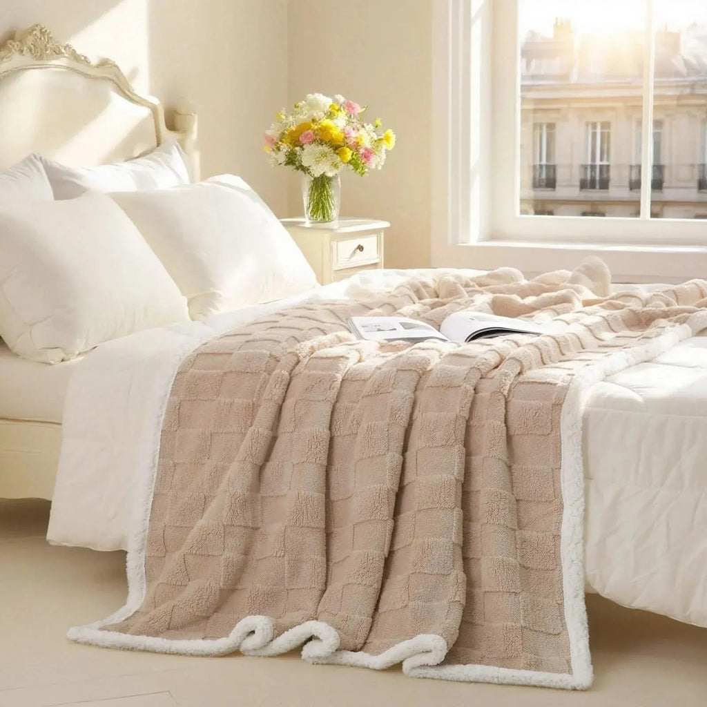 Sherpa Flannel Blanket for Bed