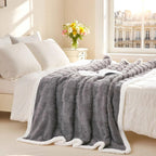 Sherpa Flannel Blanket for Bed