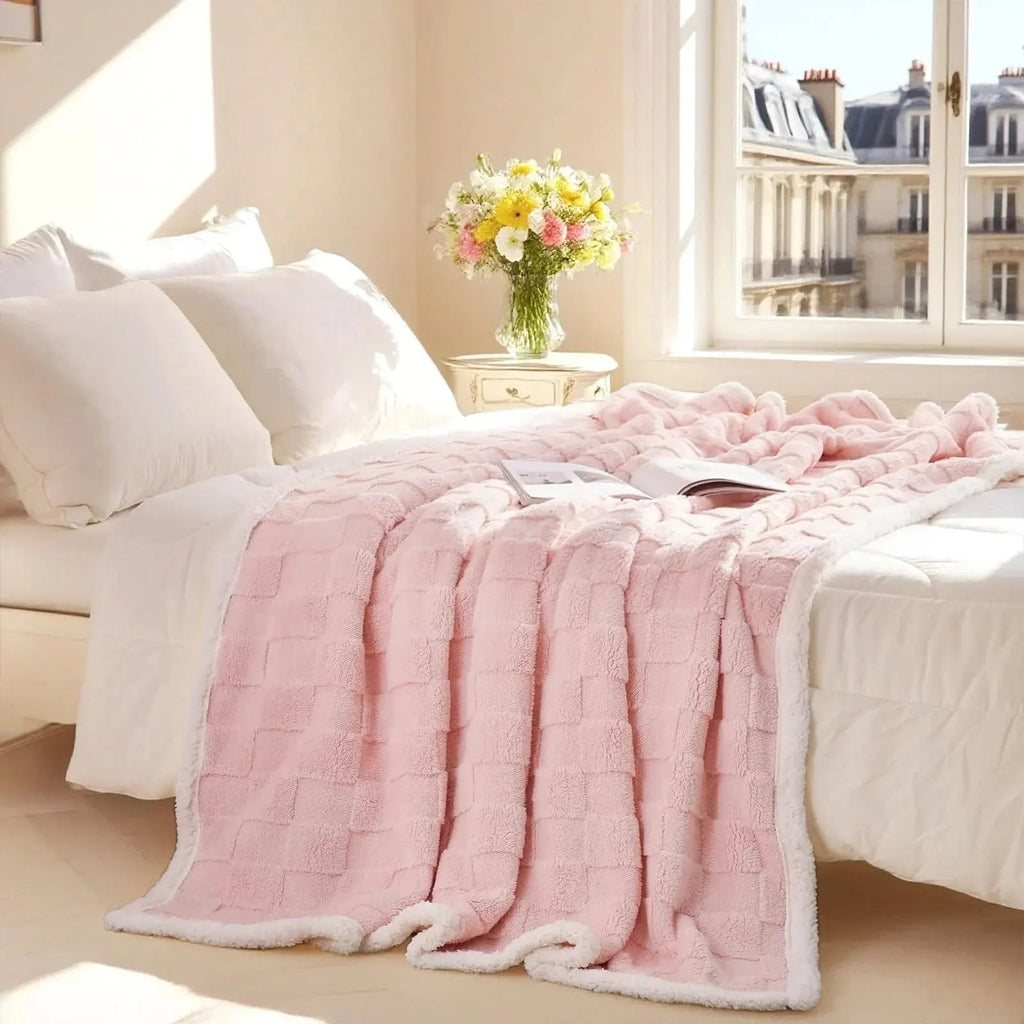 Sherpa Flannel Blanket for Bed