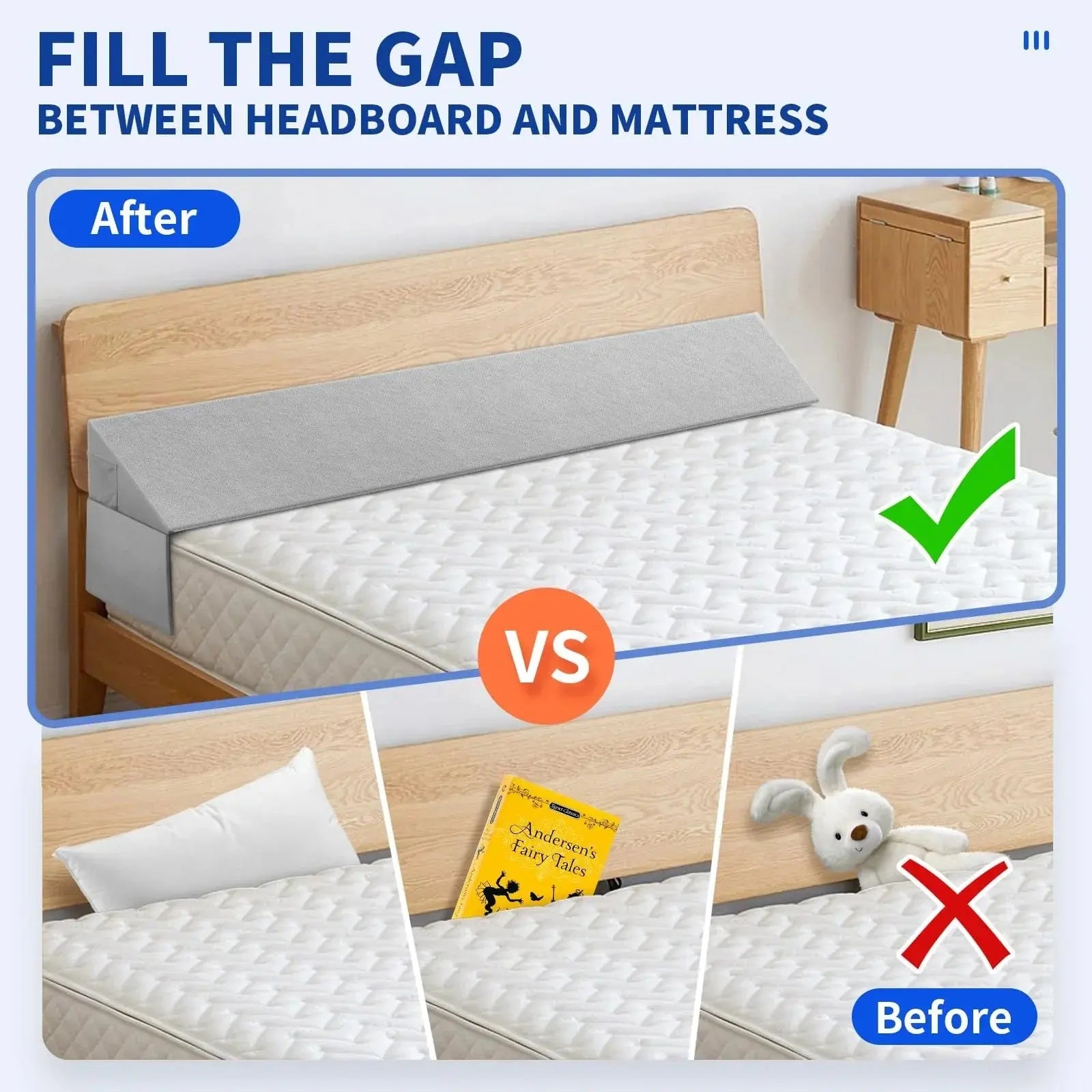 Mattress Gap Bed Wedge Pillow