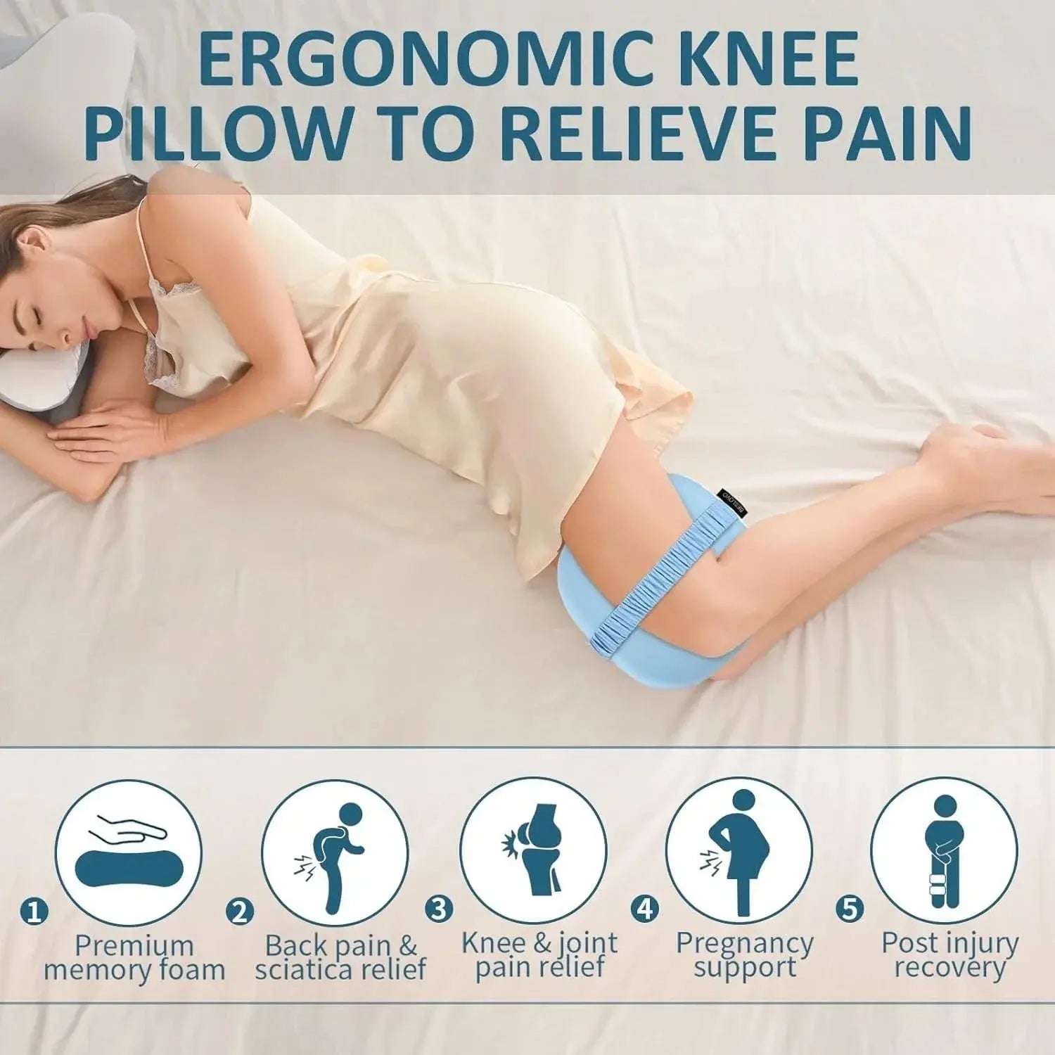 Contoured Memory Foam Knee Pillow