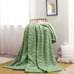 Ruched Microfiber Faux Fur Blanket