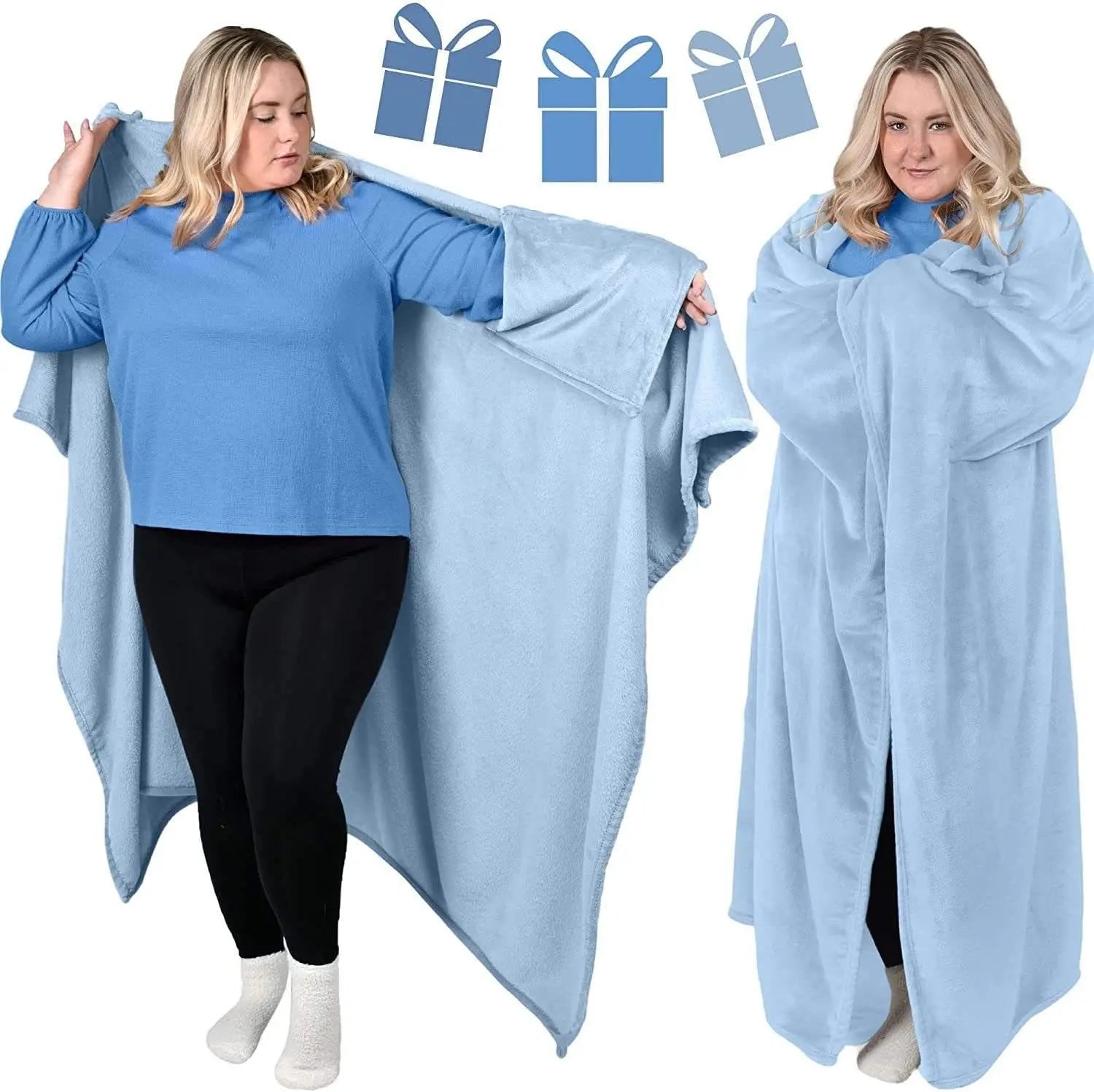 Wearable Flannel Blanket for Travel