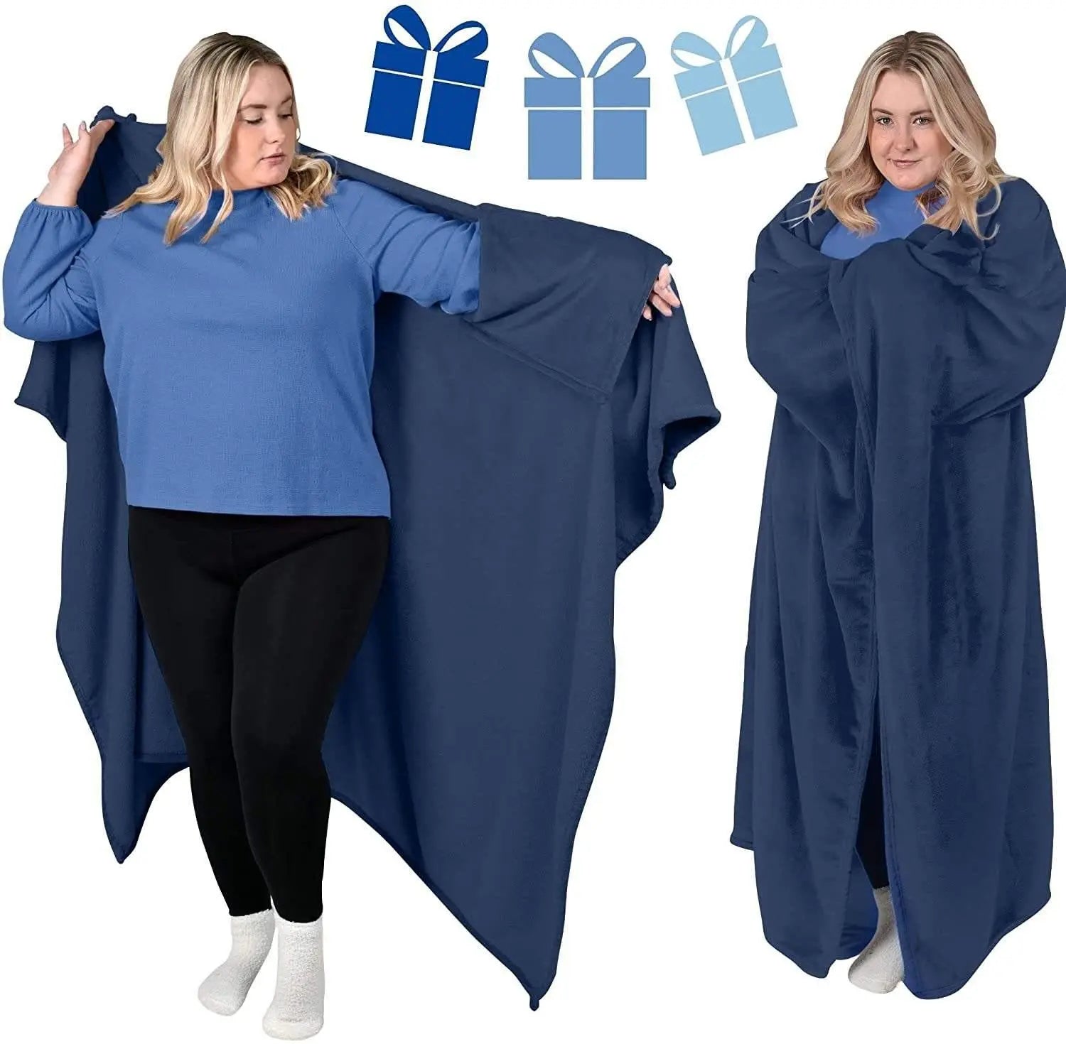 Wearable Flannel Blanket for Travel