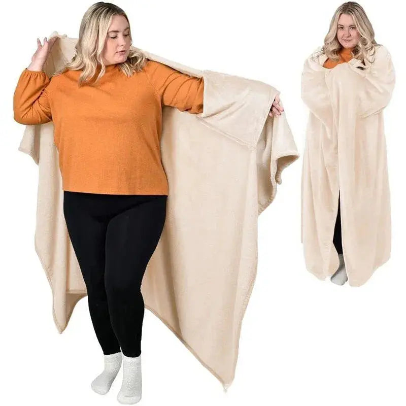 Wearable Flannel Blanket for Travel