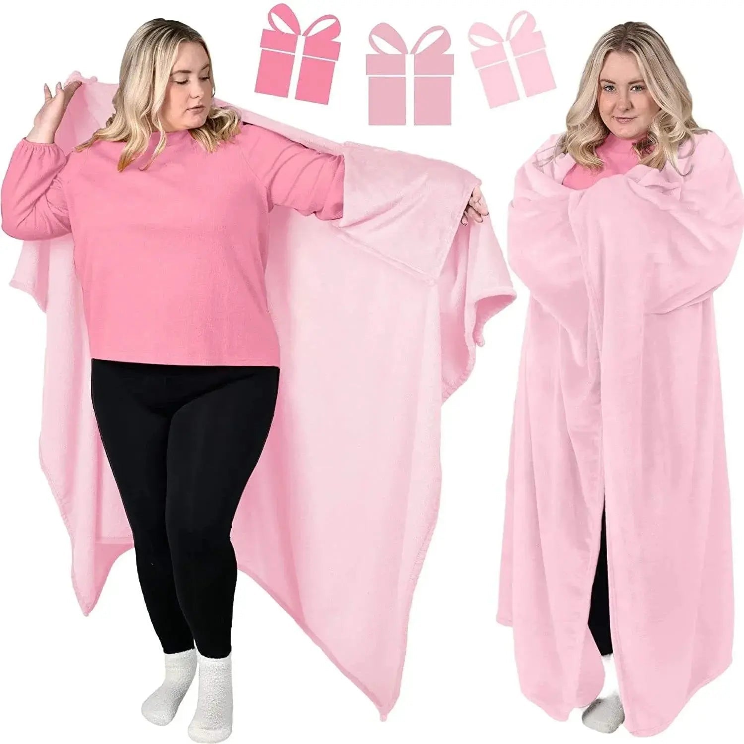 Wearable Flannel Blanket for Travel