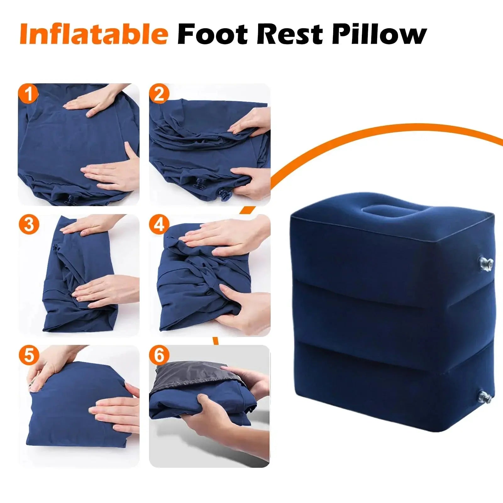 Inflatable Travel Foot Rest Pillow