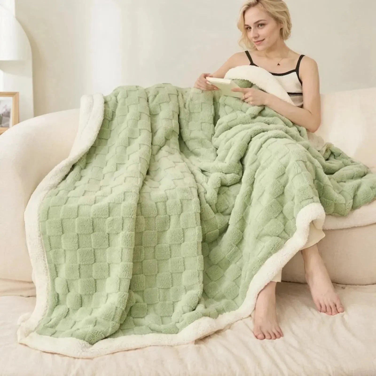 Sherpa Flannel Blanket for Bed