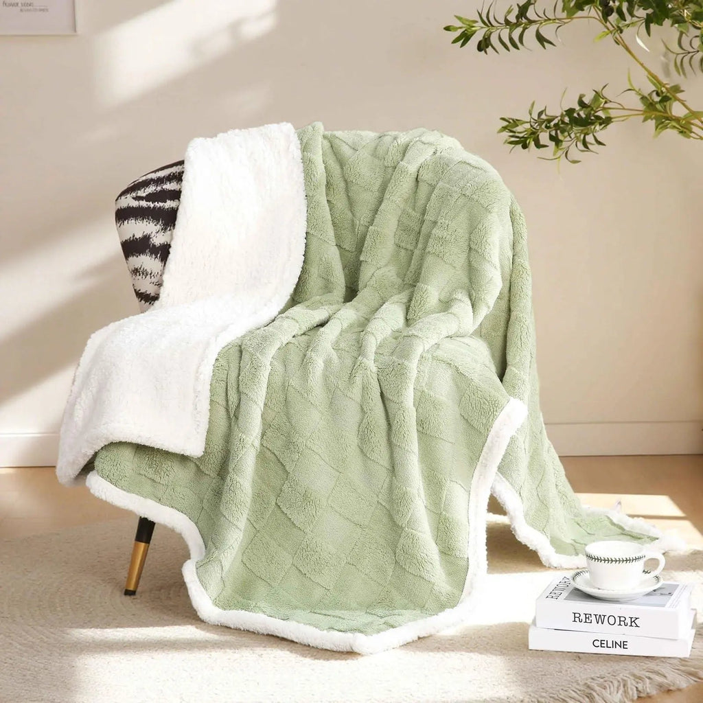 Sherpa Flannel Blanket for Bed