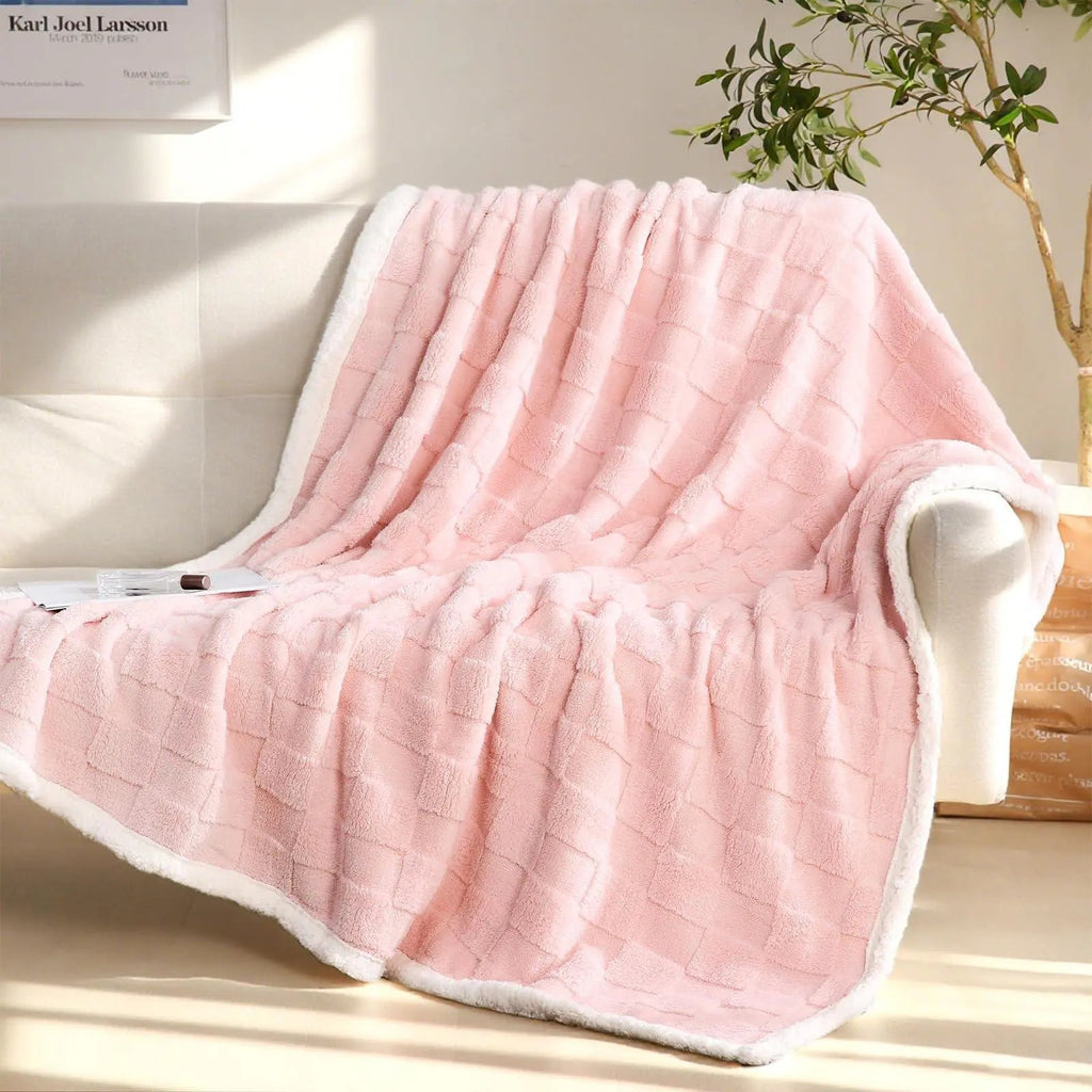 Sherpa Flannel Blanket for Bed
