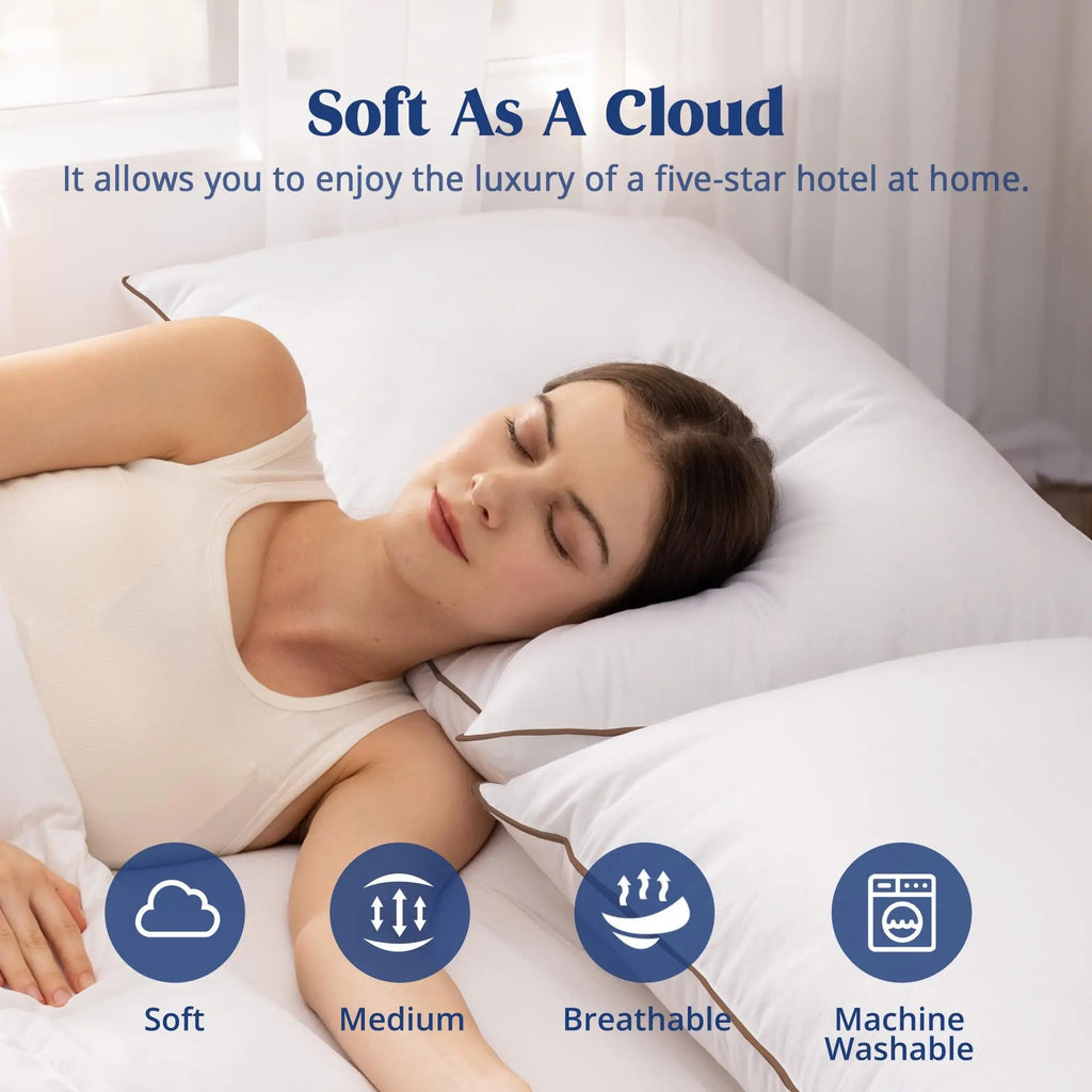 Goose Feather Down Pillow Set