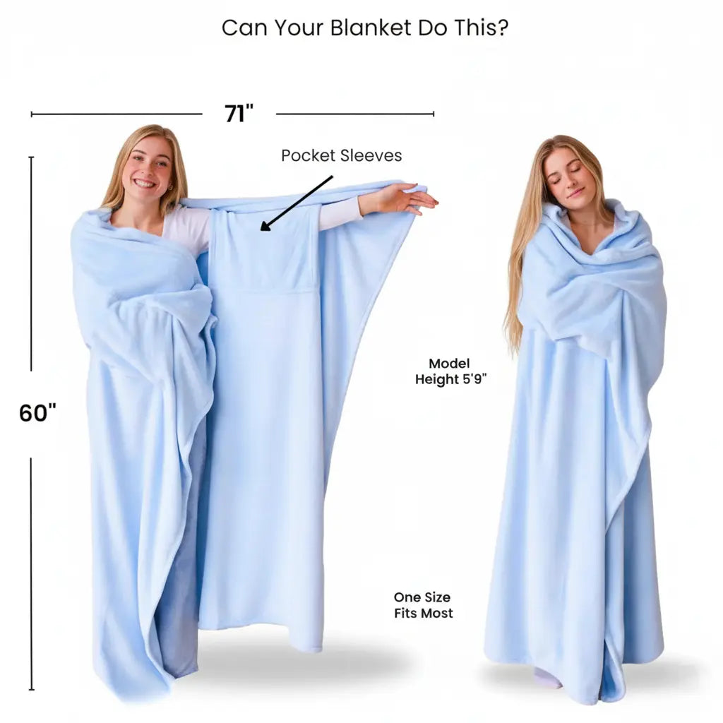 Wearable Flannel Blanket for Travel