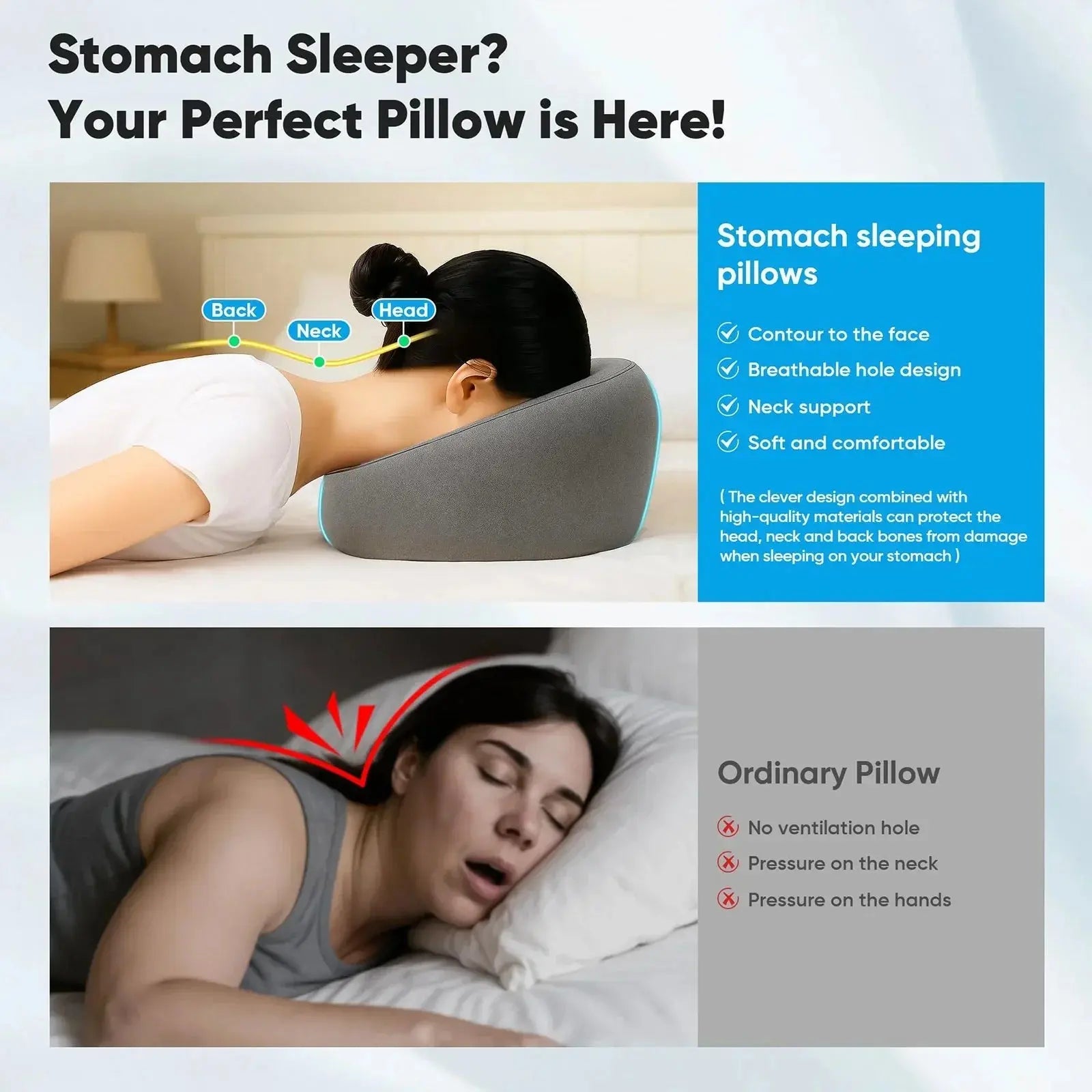 Ventilated Face Down Pillow