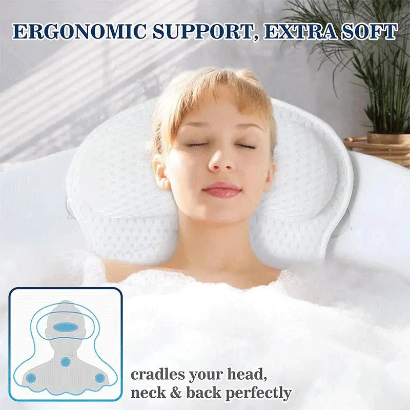 Ergonomic Air Mesh Bath Pillow