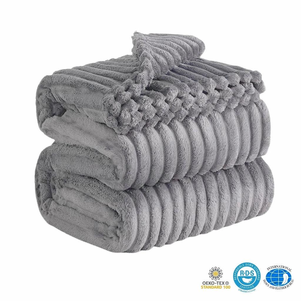 Plaid Faux Fur Blanket