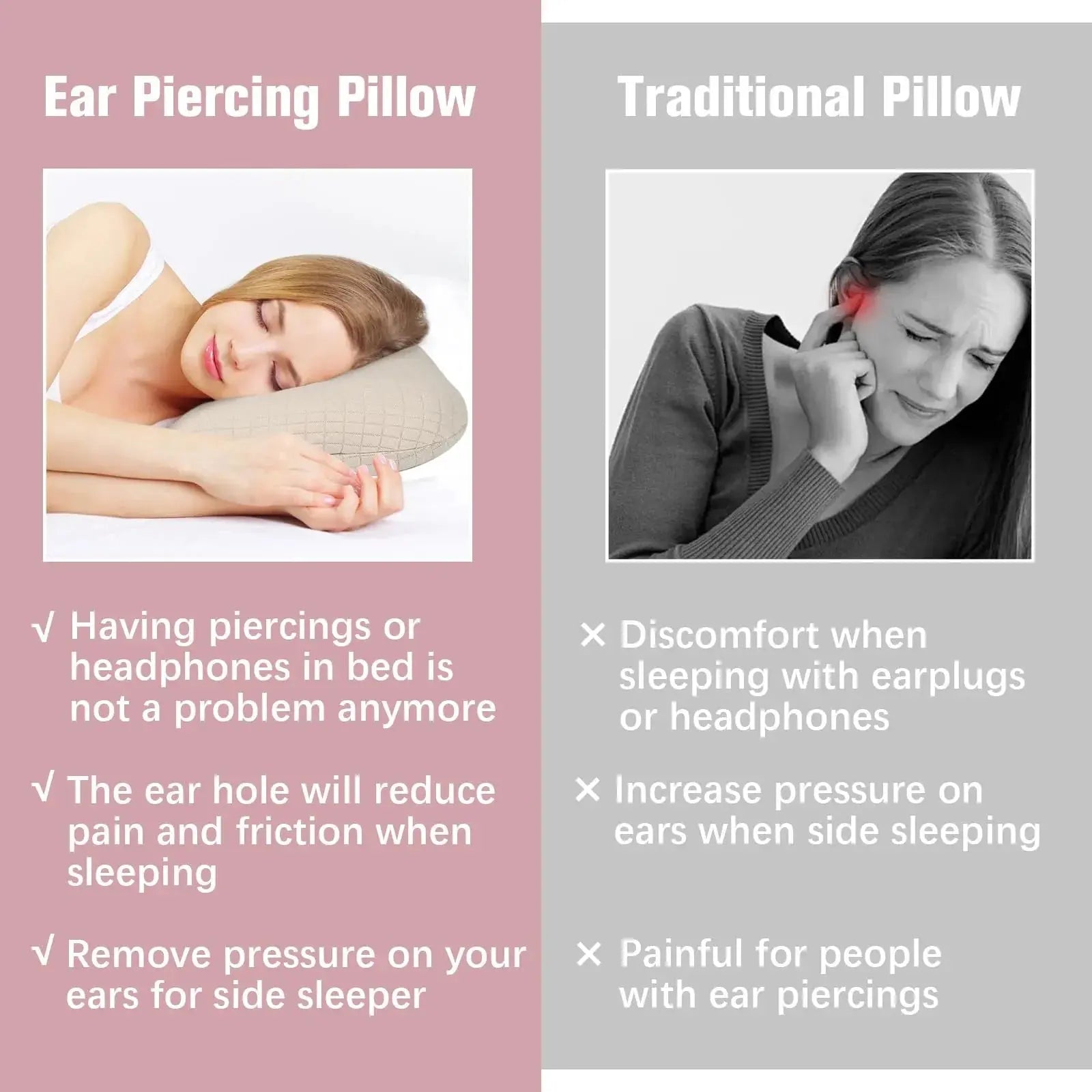 Round Cotton Ear Bed Pillow