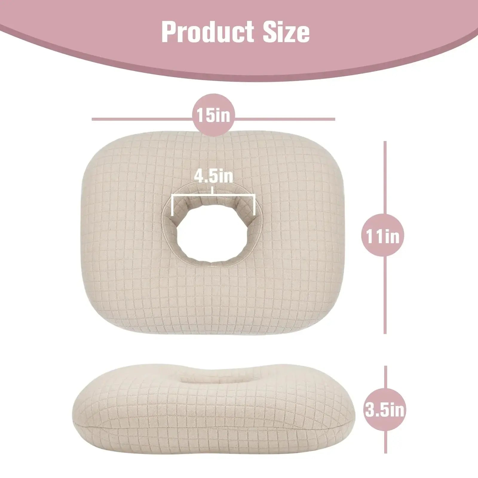 Round Cotton Ear Bed Pillow