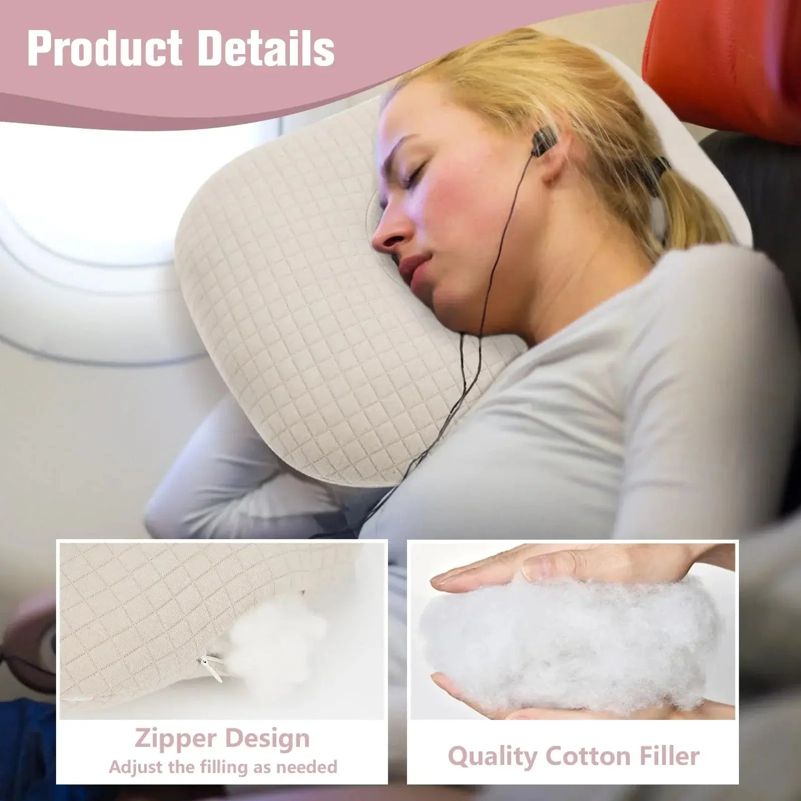 Round Cotton Ear Bed Pillow