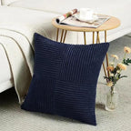 Corduroy Patchwork Throw Pillow Cover
