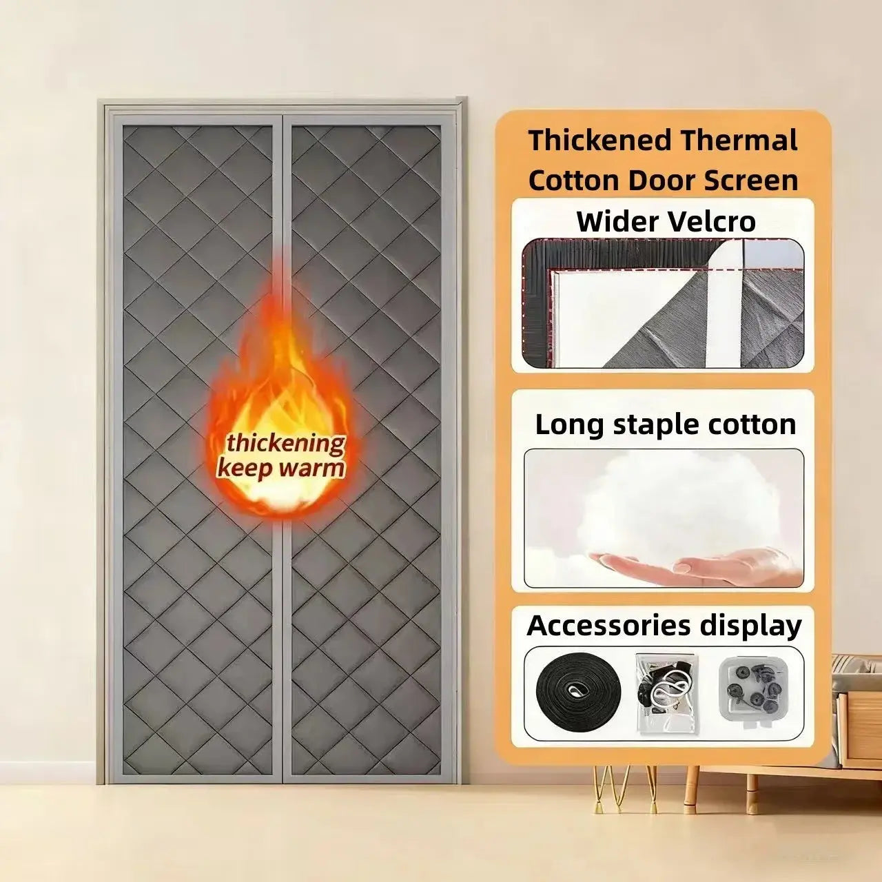 Insulated Magnetic Door Curtain