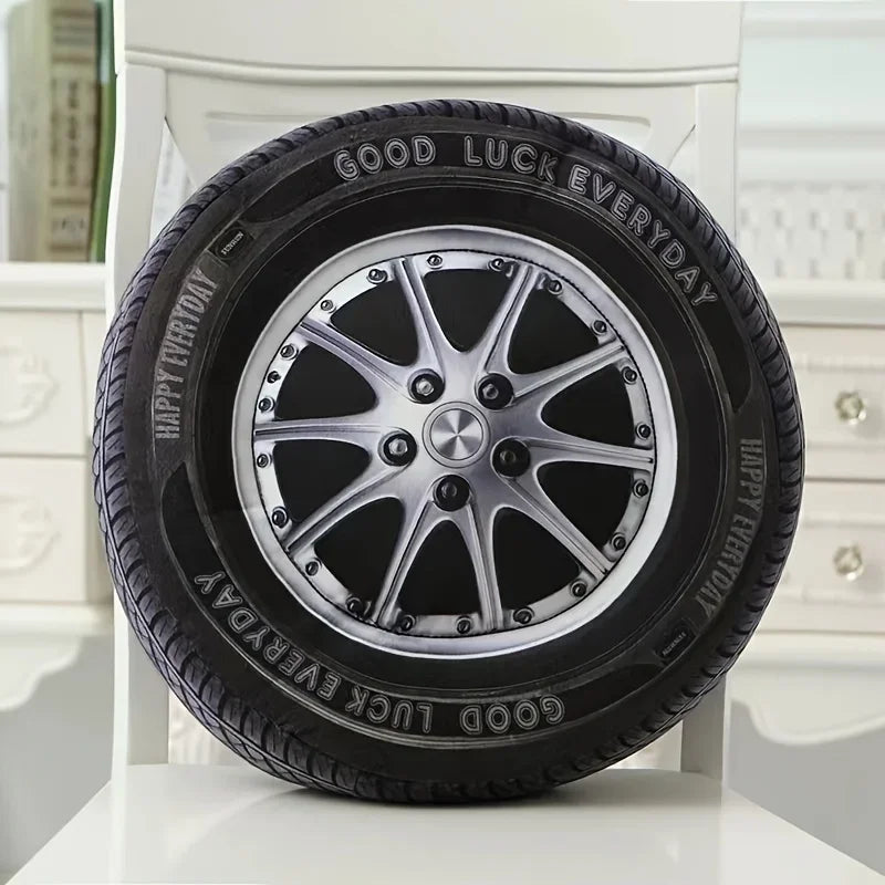 Plush Tire Shaped Throw Pillow