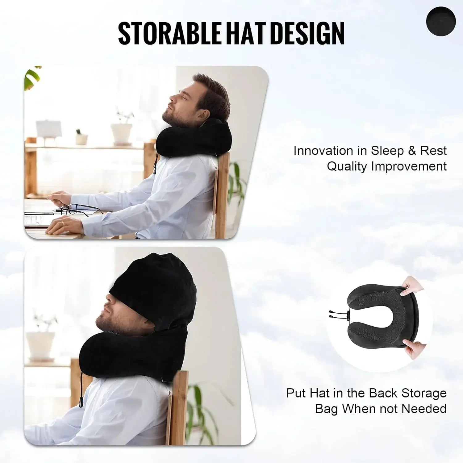 Hooded U Shaped Travel Pillow