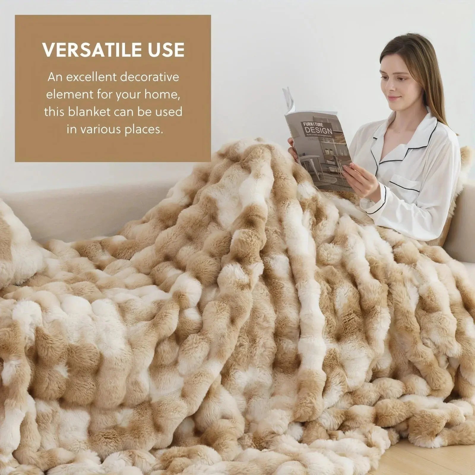 Faux Fur Velvet Fleece Blanket