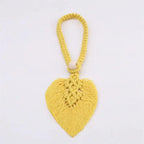 Boho Macrame Curtain Tiebacks, pair, fits standard curtain weights