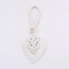 Boho Macrame Curtain Tiebacks, hand braided macrame with leaf detail